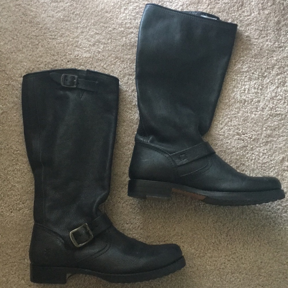 SOLD!!!! tall Veronica slouch heeled buckle boots - Picture 6 of 8